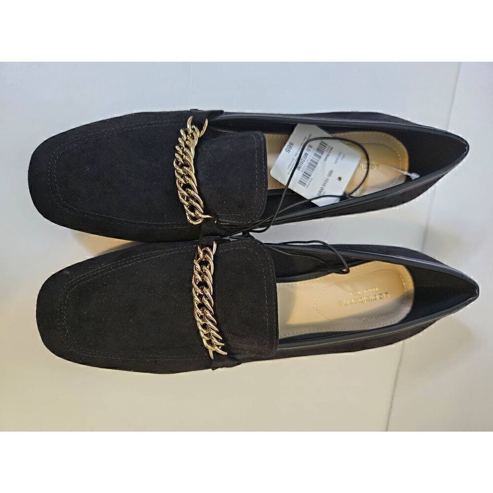 Liz Claiborne black suede memory foam heeled slip on shoes. Size 8.5 M.